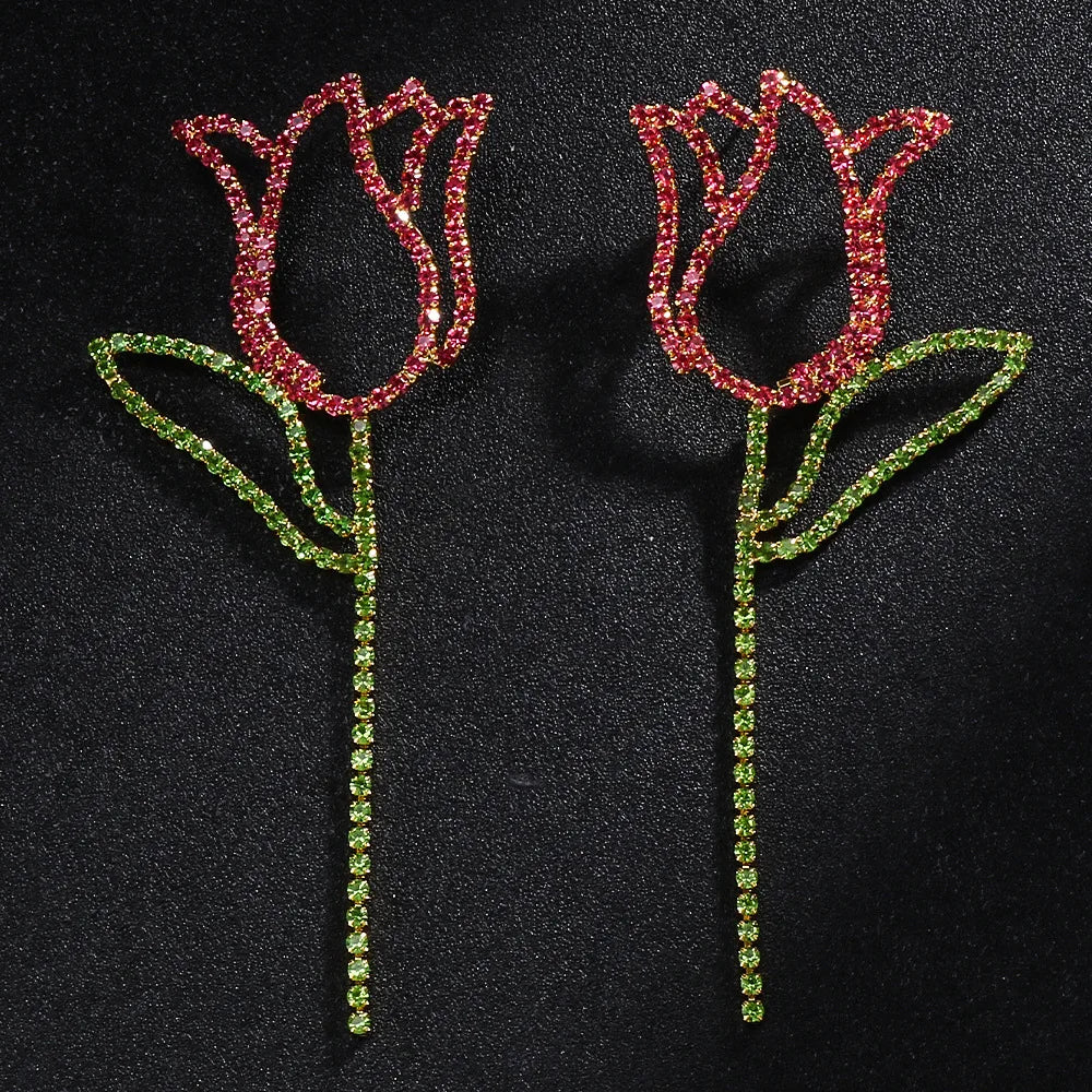 Rose Crystal Earrings