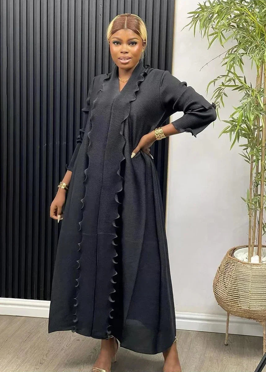 Solid Ruffles Maxi